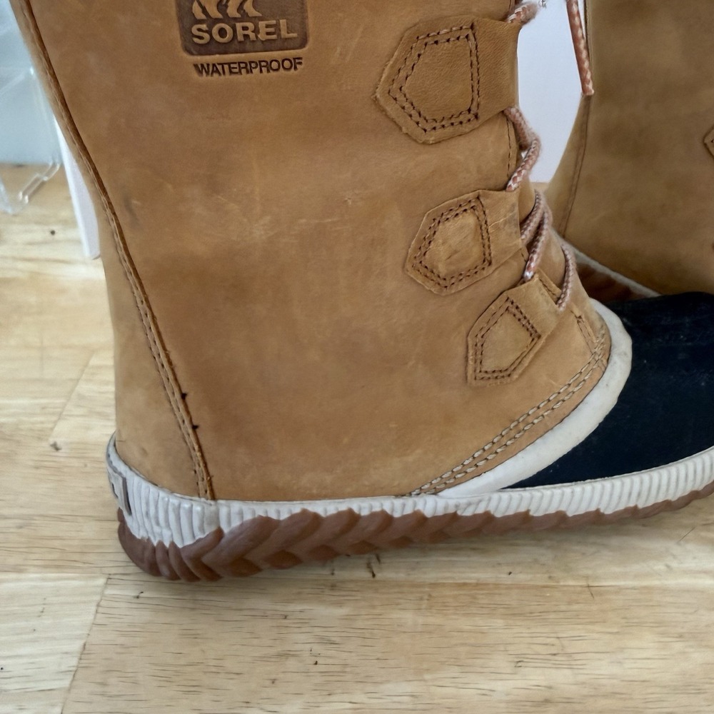 SOREL Out N About Plus Tall Waterproof Boot Elk Brown Size 8.5 Retail $180 - Picture 8 of 16
